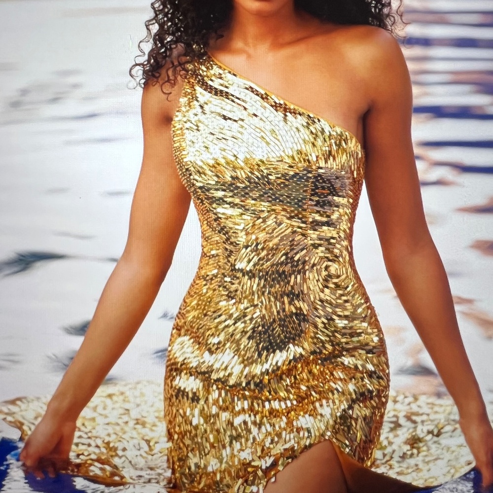 Sherri Hill NWT size 0 gold